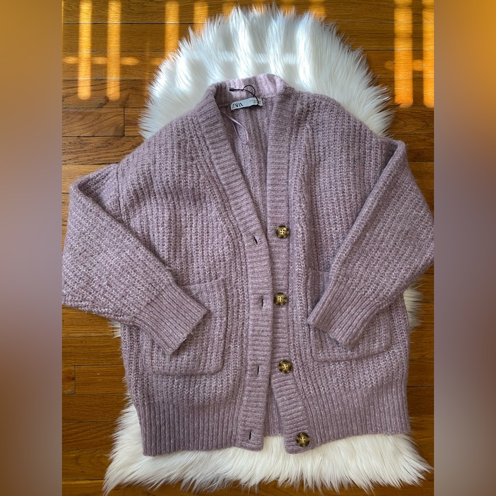 Zara patch pocket knit cardigan
